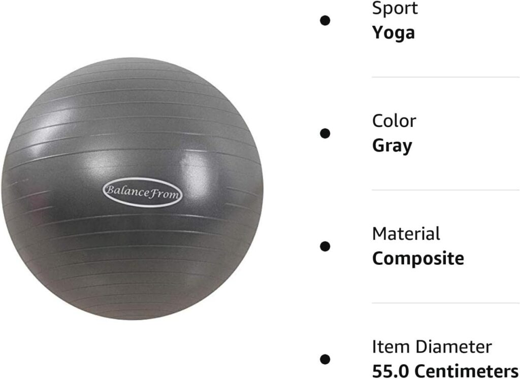 BalanceFrom Anti-Burst and Slip Resistant Exercise Ball Yoga Ball Fitness Ball Birthing Ball with Quick Pump, 2,000-Pound Capacity