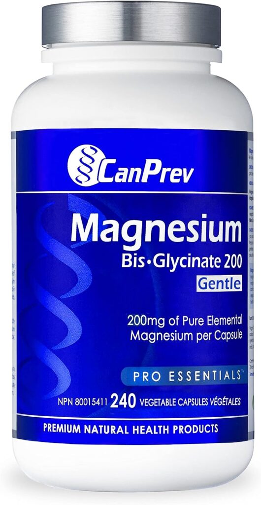 CanPrev - Pure Magnesium Bis-Glycinate 200mg (Gentle) | 240 Capsules | Elemental Chelated Complex Supplement | Ideal for Bones, Joints, Digestion, Constipation  Better Sleep | Vegan