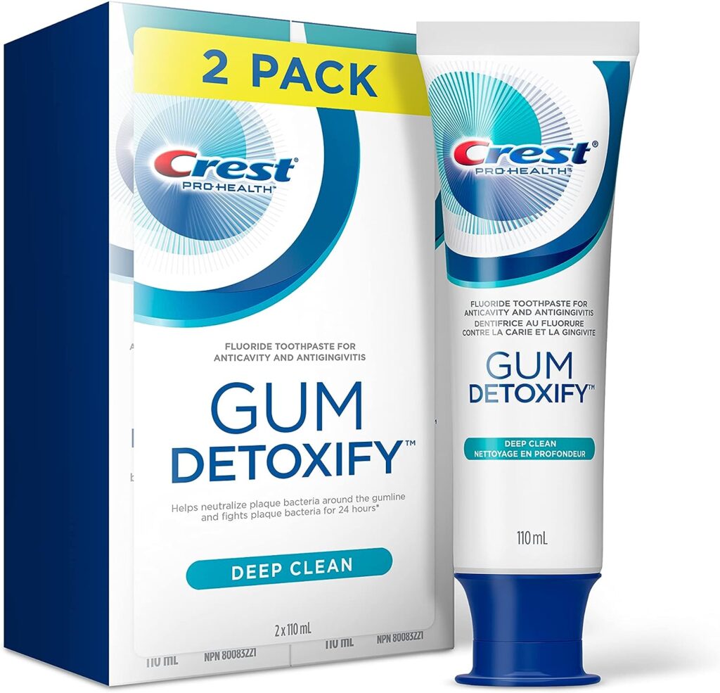 Crest Pro-Health Toothpaste Gum Detoxify Deep Clean, 110 mL (Pack of 2)