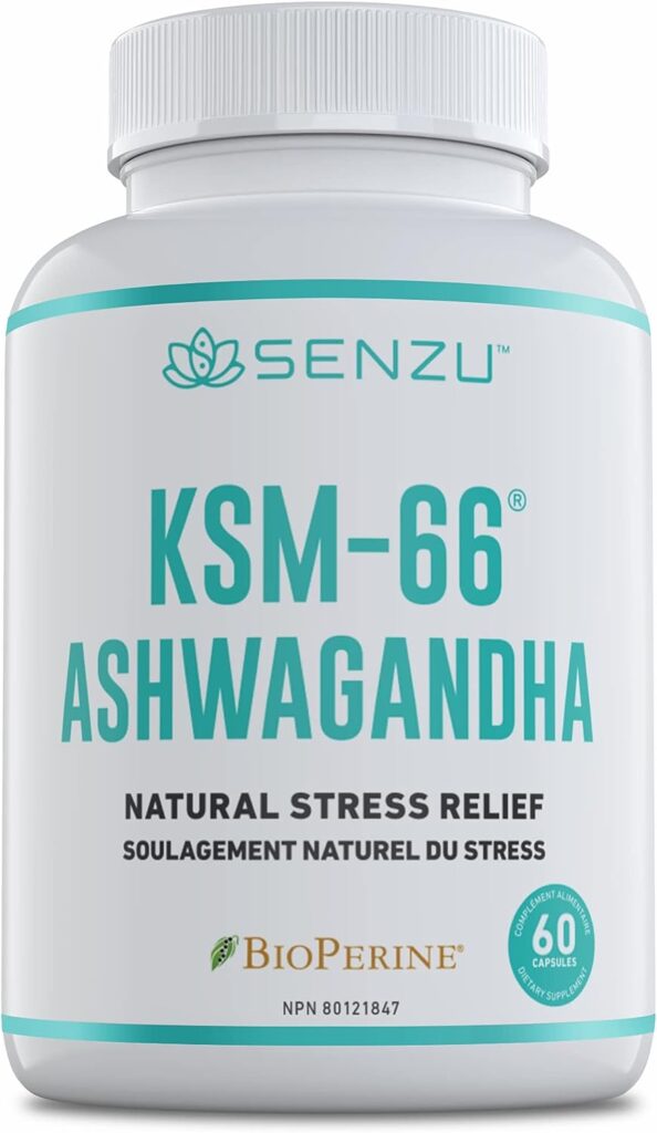 Full-Spectrum KSM-66 Ashwagandha 600mg with BioPerine Black Pepper - 5% Withanolides, Pure Organic Root Extract | Made in Canada