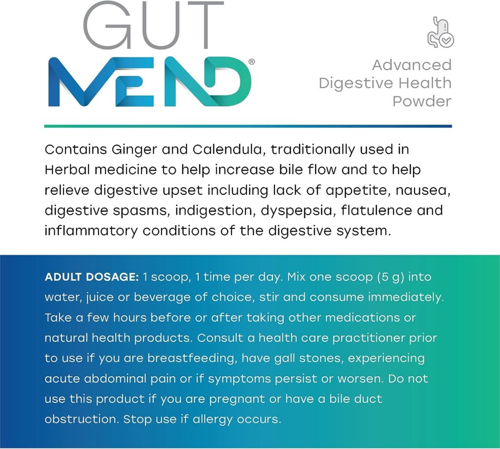 Health IS Wealth GutMEND Advanced Gut Health Powder with Ginger, L Glutamine, Marshmallow Root - Relieves Inflammation, Indigestion, Nausea - 5g per Serving (150g)