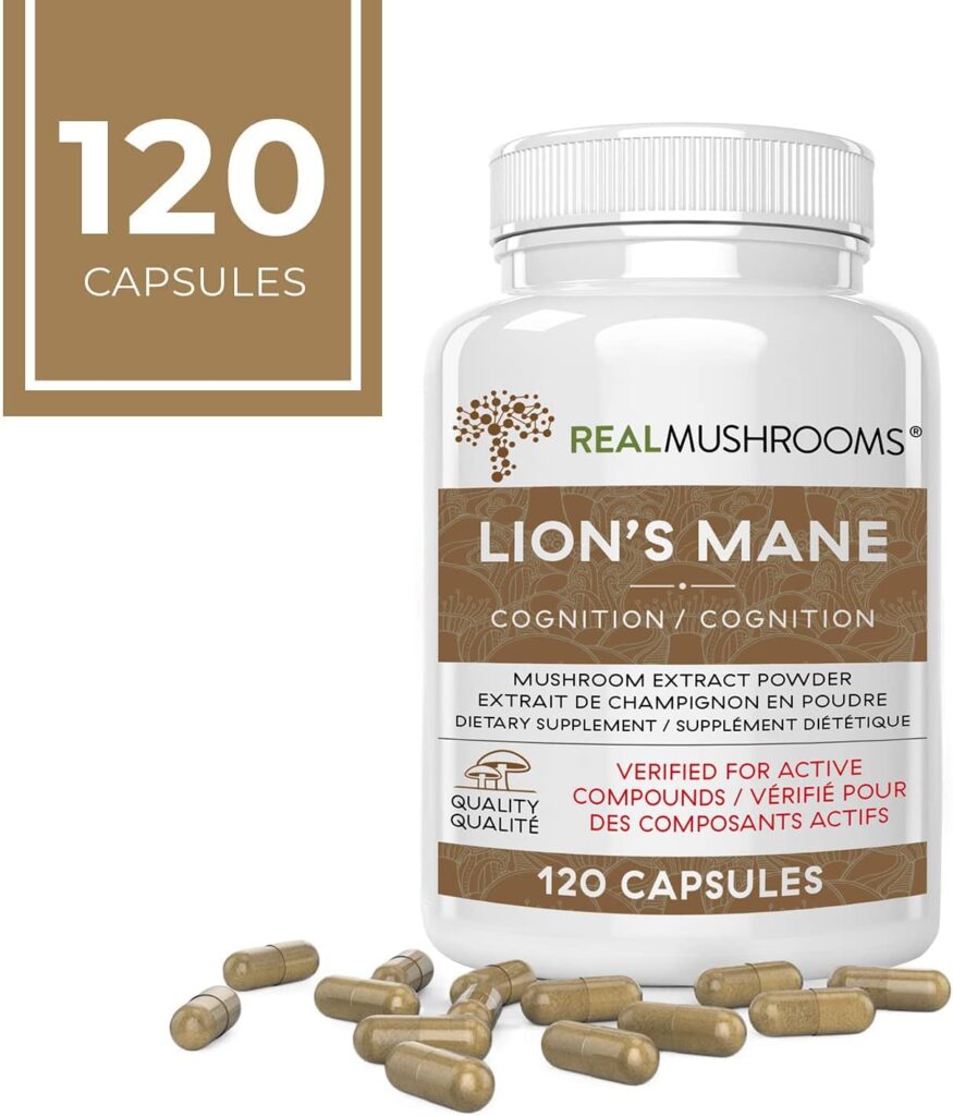 Lions Mane Brain and Focus Supplements (120ct) Mushroom Powder Extract Capsules - Non-GMO and Gluten-Free Supplement for Better Cognitive Health