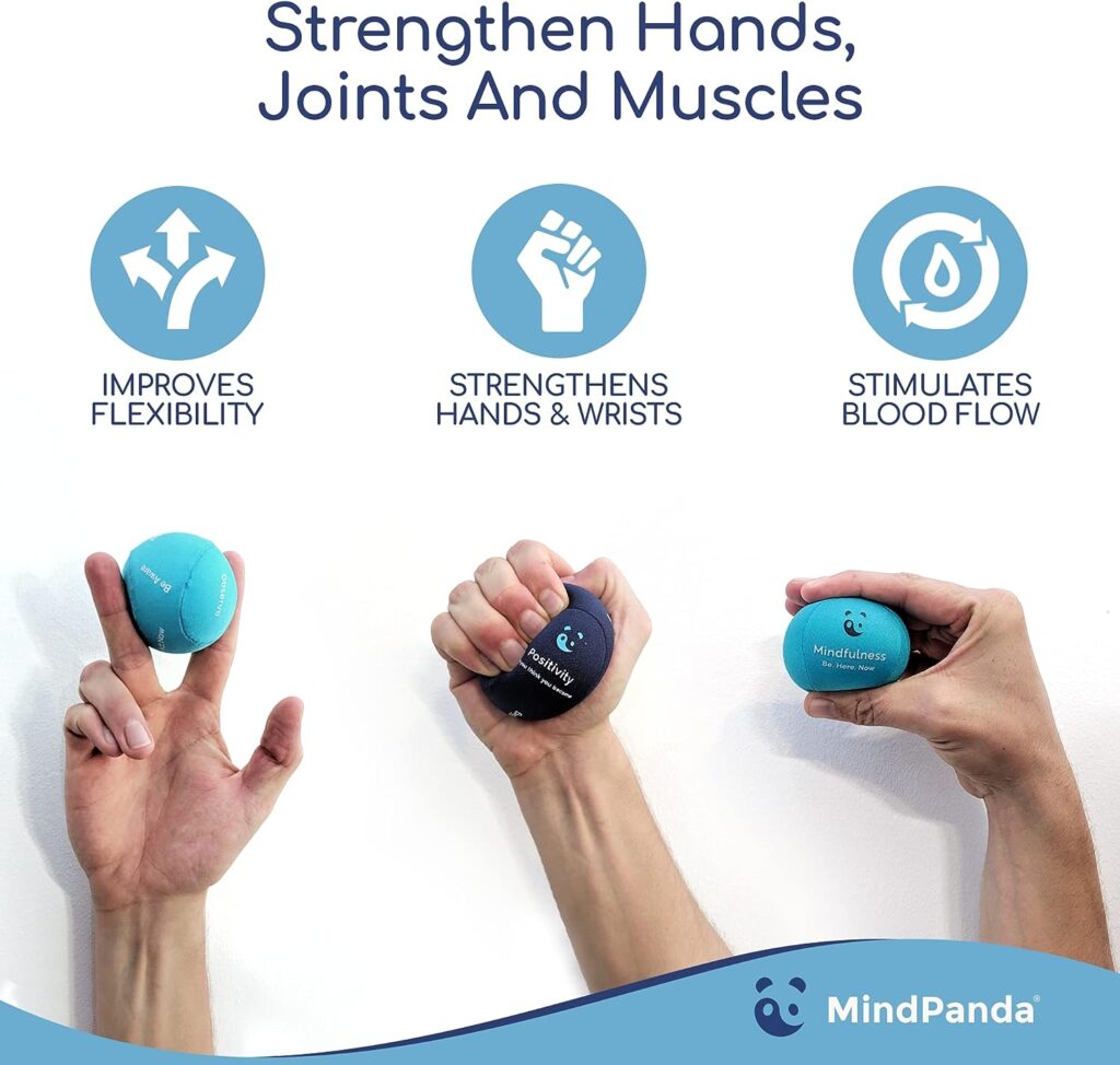 MindPanda Therapy Stress Balls - Expertly Designed For Relaxation  Focus, Soothing Aromatherapy For Anxiety  Stress Relief, Promotes Healthy Thinking, Soft, Medium  Hard Gel Core For Grip Strengthening.