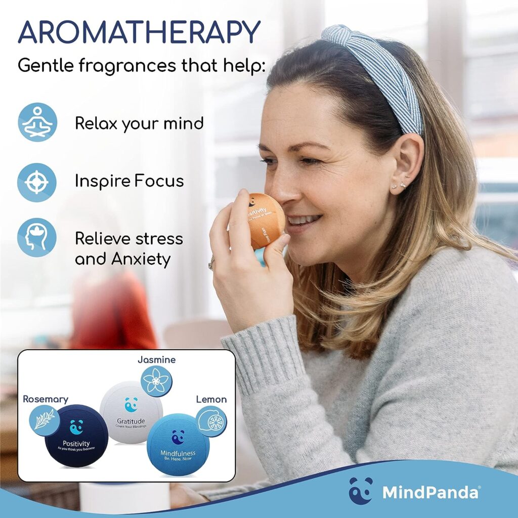 MindPanda Therapy Stress Balls - Expertly Designed For Relaxation  Focus, Soothing Aromatherapy For Anxiety  Stress Relief, Promotes Healthy Thinking, Soft, Medium  Hard Gel Core For Grip Strengthening.