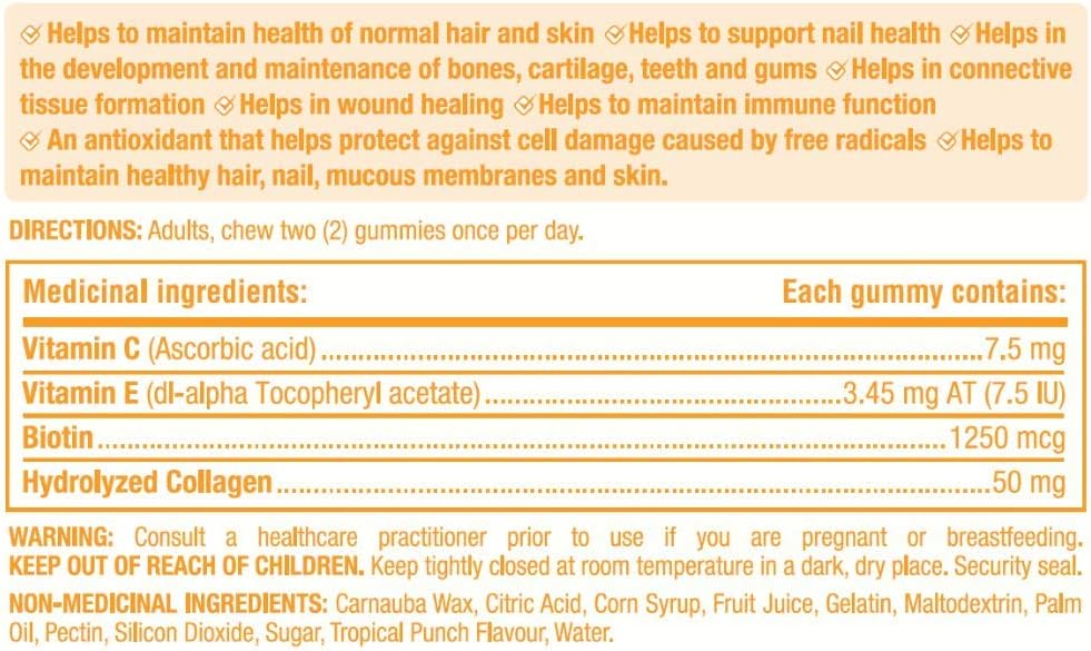 Natures Bounty Hair Skin And Nails, Contains Biotin And Collagen, Helps Maintain Health Of Normal Hair And Skin, 165 Gummies