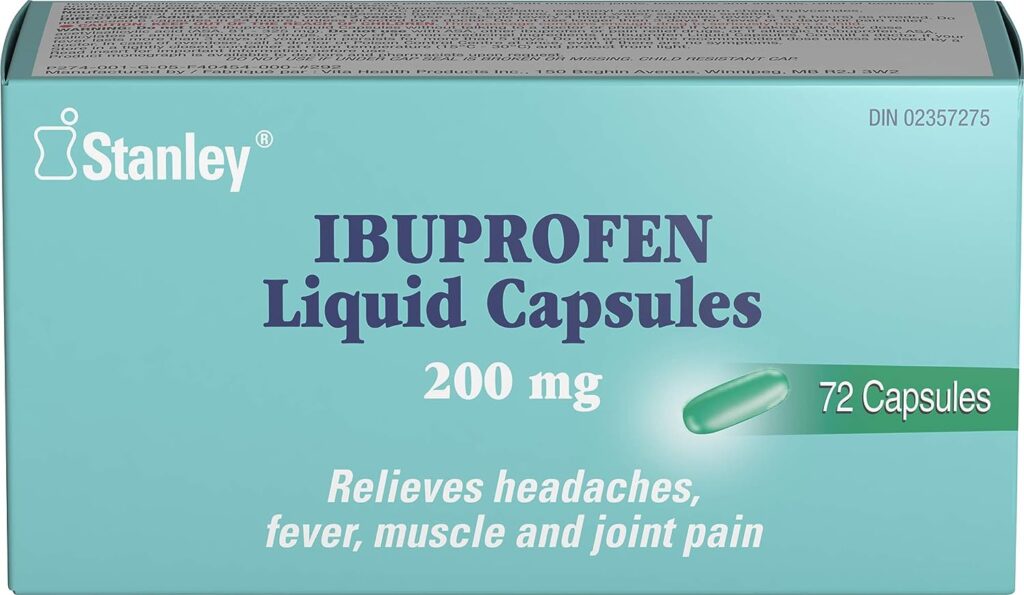Stanley Pharmaceuticals Ibuprofen, Relieves Headaches, Fever, Muscle and Joint Pain, 200mg, 72 Liquid Capsules