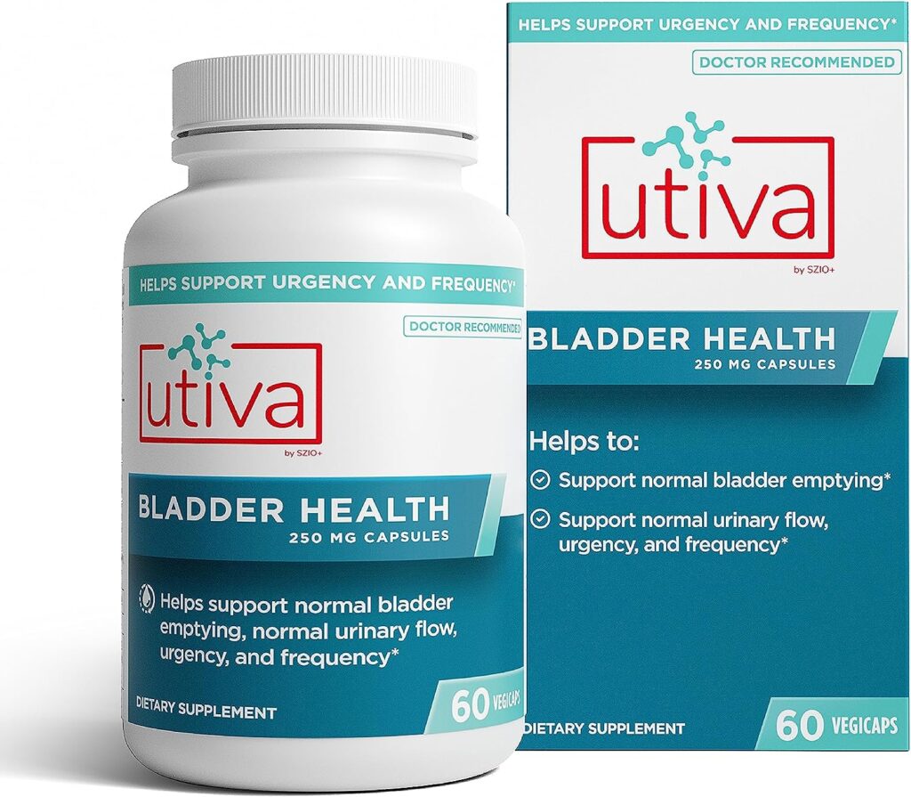 Utiva Bladder Health – Natural Bladder Control Supplement for Overactive Bladder and Lower Urinary Tract Health – Clinically Proven to Reduce Frequency and Urgency - 60 Capsules