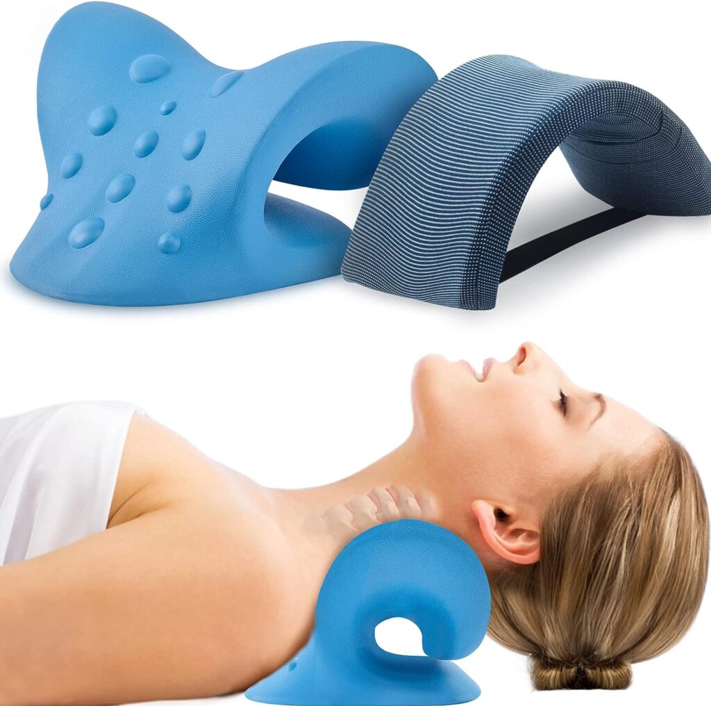 Wifamy Neck Stretcher for Neck Pain Relief, Neck and Shoulder Relaxer with Cushion Pad, Cervical Neck Traction Device for TMJ Pain Relief and Cervical Spine Alignment